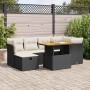 Set sofás jardín y cojines 7 pzas ratán sintético acacia negro | Foro24|Onlineshop| Casa, Jardín y Más Foro24.es