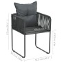 Garden chairs with cushions 4 units black synthetic rattan by vidaXL, Garden chairs - Ref: Foro24-313107, Price: 349,99 €, Di...