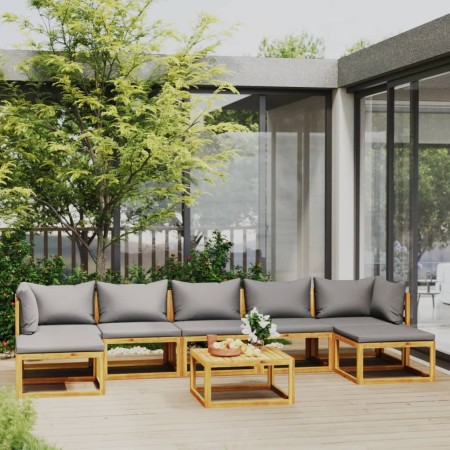 Garden furniture 8 pcs cushions solid acacia wood by vidaXL, Garden sets - Ref: Foro24-3057630, Price: 844,02 €, Discount: %