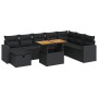 Set sofás jardín y cojines 9 pzas ratán sintético acacia negro | Foro24|Onlineshop| Casa, Jardín y Más Foro24.es