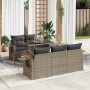 Set de muebles de jardín 6 pzas y cojines ratán sintético gris | Foro24|Onlineshop| Casa, Jardín y Más Foro24.es