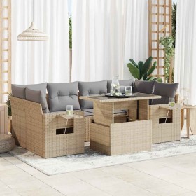 Set sofás de jardín 7 piezas y cojines ratán sintético beige by , Garden sets - Ref: Foro24-3326430, Price: 576,96 €, Discoun...