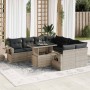 Set muebles jardín 9 pzas y cojines ratán sintético gris claro von , Gartensets - Ref: Foro24-3326453, Preis: 730,86 €, Rabat...