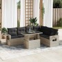 Set de sofás de jardín 7 pzas con cojines ratán PE gris claro von , Gartensets - Ref: Foro24-3326493, Preis: 589,79 €, Rabatt: %