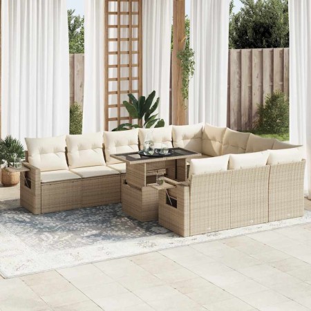 Set de sofás de jardín 11pzas con cojines ratán sintético beige | Foro24|Onlineshop| Casa, Jardín y Más Foro24.es