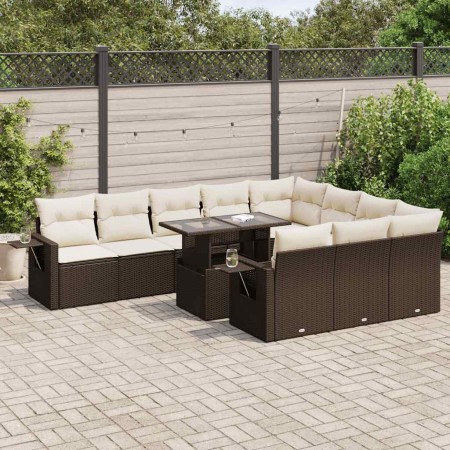 Set de sofás de jardín 11 pzas cojines ratán sintético marrón by , Garden sets - Ref: Foro24-3326554, Price: 772,86 €, Discou...