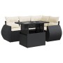 Set de muebles de jardín 5 pzas y cojines ratán sintético negro | Foro24|Onlineshop| Casa, Jardín y Más Foro24.es