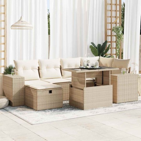 Set de sofás de jardín y cojines 8 piezas ratán sintético beige | Foro24|Onlineshop| Casa, Jardín y Más Foro24.es