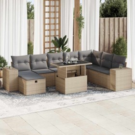 Set de sofás de jardín con cojines 9 pzas ratán sintético beige de , Conjuntos de jardín - Ref: Foro24-3327959, Precio: 714,1...