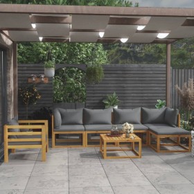 Garden furniture 7 pcs cushions solid acacia wood by vidaXL, Garden sets - Ref: Foro24-3057606, Price: 622,45 €, Discount: %