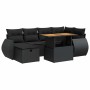 Set sofás jardín y cojines 8 pzas ratán sintético acacia negro | Foro24|Onlineshop| Casa, Jardín y Más Foro24.es