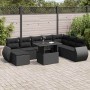 Set de sofás de jardín con cojines 9 pzas ratán sintético negro | Foro24|Onlineshop| Casa, Jardín y Más Foro24.es