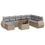 Set de sofás de jardín con cojines 9 pzas ratán sintético beige von , Gartensets - Ref: Foro24-3326690, Preis: 671,76 €, Raba...