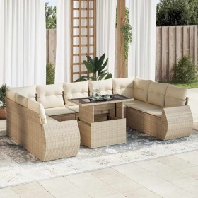 Juego de sofás jardín con cojines beige 10 pzas ratán sintético von , Gartensets - Ref: Foro24-3326699, Preis: 951,22 €, Raba...