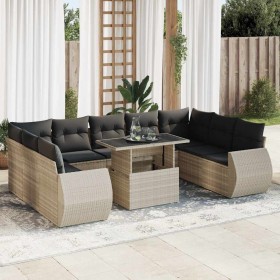 Set sofás jardín 10 pzas con cojines ratán sintético gris claro de , Conjuntos de jardín - Ref: Foro24-3326703, Precio: 814,4...