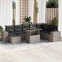 Set de sofás de jardín con cojines 9 pzas ratán sintético gris | Foro24|Onlineshop| Casa, Jardín y Más Foro24.es