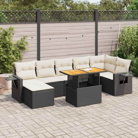 Set de sofás de jardín y cojines 8 piezas ratán sintético negro | Foro24|Onlineshop| Casa, Jardín y Más Foro24.es