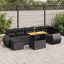 Set de sofás de jardín y cojines 8 piezas ratán sintético negro | Foro24|Onlineshop| Casa, Jardín y Más Foro24.es