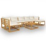 Garden furniture 8 pcs cream cushions solid acacia wood by vidaXL, Garden sets - Ref: Foro24-3057661, Price: 739,99 €, Discou...