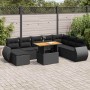 Set de sofás de jardín con cojines 9 pzas ratán sintético negro | Foro24|Onlineshop| Casa, Jardín y Más Foro24.es