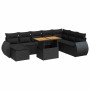 Set de sofás de jardín con cojines 9 pzas ratán sintético negro | Foro24|Onlineshop| Casa, Jardín y Más Foro24.es