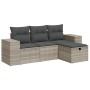 Set de sofás de jardín 4 pzas y cojines ratán sintético gris von , Gartensets - Ref: Foro24-3325658, Preis: 319,55 €, Rabatt: %