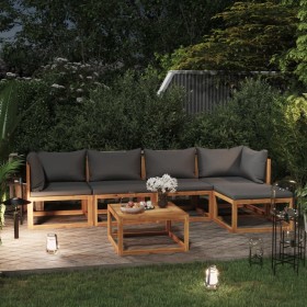 6-piece garden furniture set with solid acacia wood cushions by vidaXL, Garden sets - Ref: Foro24-3057605, Price: 557,99 €, D...