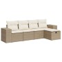 Juego de sofás jardín con cojines 5 pzas ratán sintético beige by , Garden sets - Ref: Foro24-3325664, Price: 427,94 €, Disco...