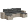 Set de sofás de jardín 6 pzas y cojines ratán sintético gris de , Conjuntos de jardín - Ref: Foro24-3325728, Precio: 445,96 €...