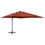 Cantilever umbrella with pole and LED lights terracotta 300 cm by vidaXL, Umbrellas - Ref: Foro24-312351, Price: 171,86 €, Di...