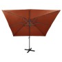 Cantilever umbrella with pole and LED lights terracotta 300 cm by vidaXL, Umbrellas - Ref: Foro24-312351, Price: 171,86 €, Di...