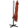 Cantilever umbrella with pole and LED lights terracotta 300 cm by vidaXL, Umbrellas - Ref: Foro24-312351, Price: 171,86 €, Di...