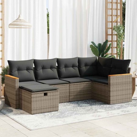 Set de muebles de jardín 6 pzas y cojines ratán sintético gris | Foro24|Onlineshop| Casa, Jardín y Más Foro24.es