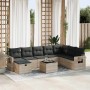 Set muebles jardín 9 pzas y cojines ratán sintético gris claro by , Garden sets - Ref: Foro24-3325548, Price: 652,06 €, Disco...