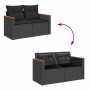 Set sofás jardín y cojines 7 pzas ratán sintético acacia negro by , Garden sets - Ref: Foro24-3327457, Price: 598,18 €, Disco...