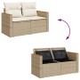 Set sofás jardín y cojines 7 pzas ratán sintético acacia beige de , Conjuntos de jardín - Ref: Foro24-3327460, Precio: 634,57...