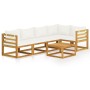 Garden furniture 6 pcs cream cushions solid acacia wood by vidaXL, Garden sets - Ref: Foro24-3057656, Price: 513,99 €, Discou...