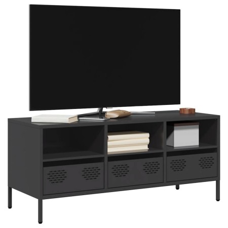 Mueble para TV acero laminado en frío negro 101,5x39x43,5 cm von , TV-Möbel - Ref: Foro24-851322, Preis: 176,81 €, Rabatt: %