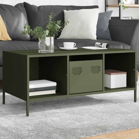 Mesa de centro acero laminado frío verde oliva 101,5x50x43,5 cm von , Couchtisch - Ref: Foro24-851278, Preis: 182,54 €, Rabat...