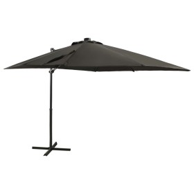 Cantilever parasol with pole and anthracite gray LED lights 250 cm by vidaXL, Umbrellas - Ref: Foro24-312322, Price: 166,71 €...