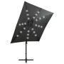 Ampelschirm mit Mast und anthrazitgrauen LED-Leuchten 250 cm von vidaXL, Sonnenschirme - Ref: Foro24-312322, Preis: 166,99 €,...