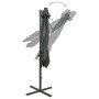 Sombrilla voladiza con poste y luces LED gris antracita 250 cm de vidaXL, Sombrillas - Ref: Foro24-312322, Precio: 166,71 €, ...