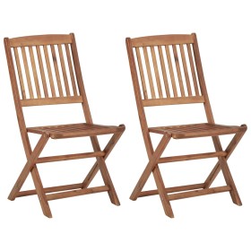 Folding garden chairs 2 units solid acacia wood by vidaXL, Garden chairs - Ref: Foro24-313603, Price: 103,64 €, Discount: %