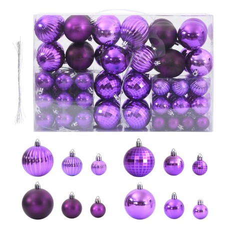 Bolas de Navidad 100 unidades lila Ø3/4/6 cm by , Festive decorations - Ref: Foro24-4100008, Price: 23,79 €, Discount: %