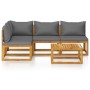 5-piece garden furniture set with solid acacia wood cushions by vidaXL, Garden sets - Ref: Foro24-3057626, Price: 429,74 €, D...