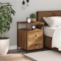 Mesita de noche madera de ingeniería roble artisan 44x45x60 cm by , Nightstands - Ref: Foro24-857256, Price: 68,04 €, Discoun...