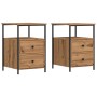 Mesitas de noche 2 uds madera roble artisan 34x35,5x50 cm de , Mesitas de noche - Ref: Foro24-857261, Precio: 93,21 €, Descue...