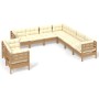 Gartenmöbel 9-teilig und Kissen aus honigbraunem Kiefernholz von vidaXL, Gartensets - Ref: Foro24-3096902, Preis: 871,64 €, R...