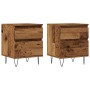 Mesitas de noche 2 uds madera ingeniería envejecida 40x35x50 cm by , Nightstands - Ref: Foro24-857417, Price: 96,91 €, Discou...