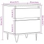 Mesitas de noche 2 uds madera ingeniería envejecida 40x35x50 cm de , Mesitas de noche - Ref: Foro24-857417, Precio: 96,91 €, ...